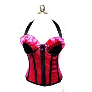Playboy Exposed Bunny Costume Corset Lingerie Ruffle Pink Black 36B